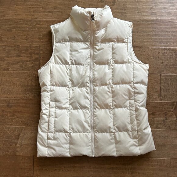 Lands' End Jackets & Blazers - LANDS' END women's off-white quilted down vest (S)